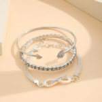 Heart & Infinity Décor Bracelets – 3Pcs
